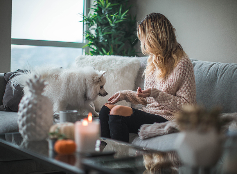 Women and her dog