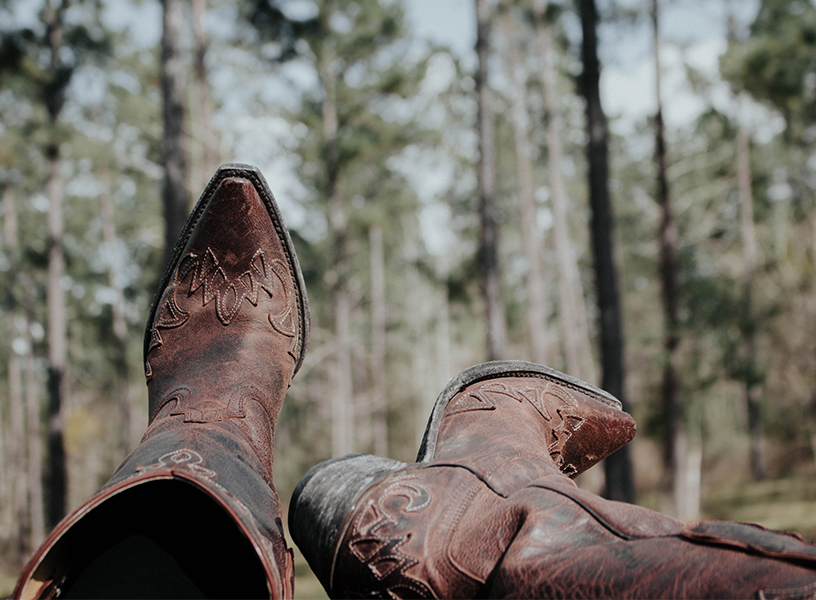 Close up of a pair of boots