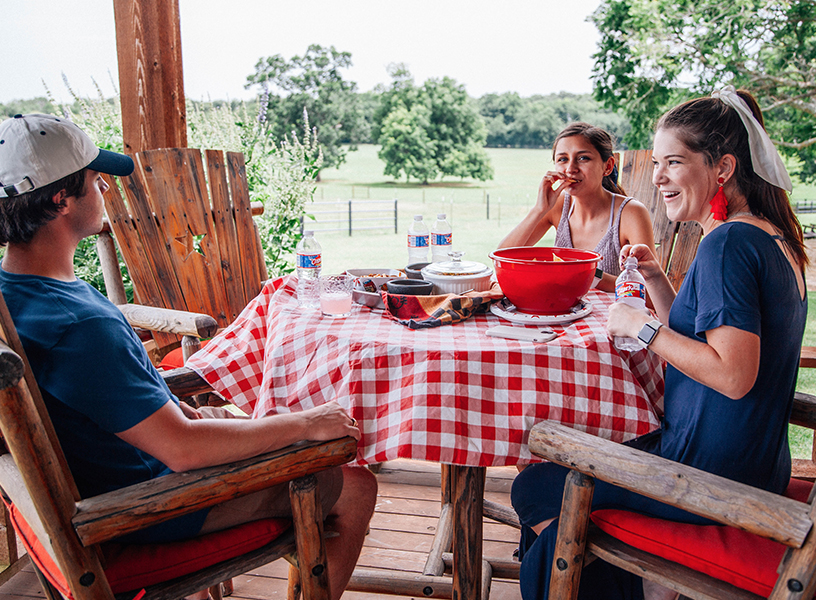 Group of friends sharing a meal