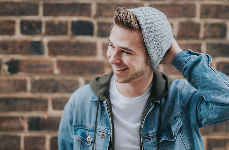 Young man smiling